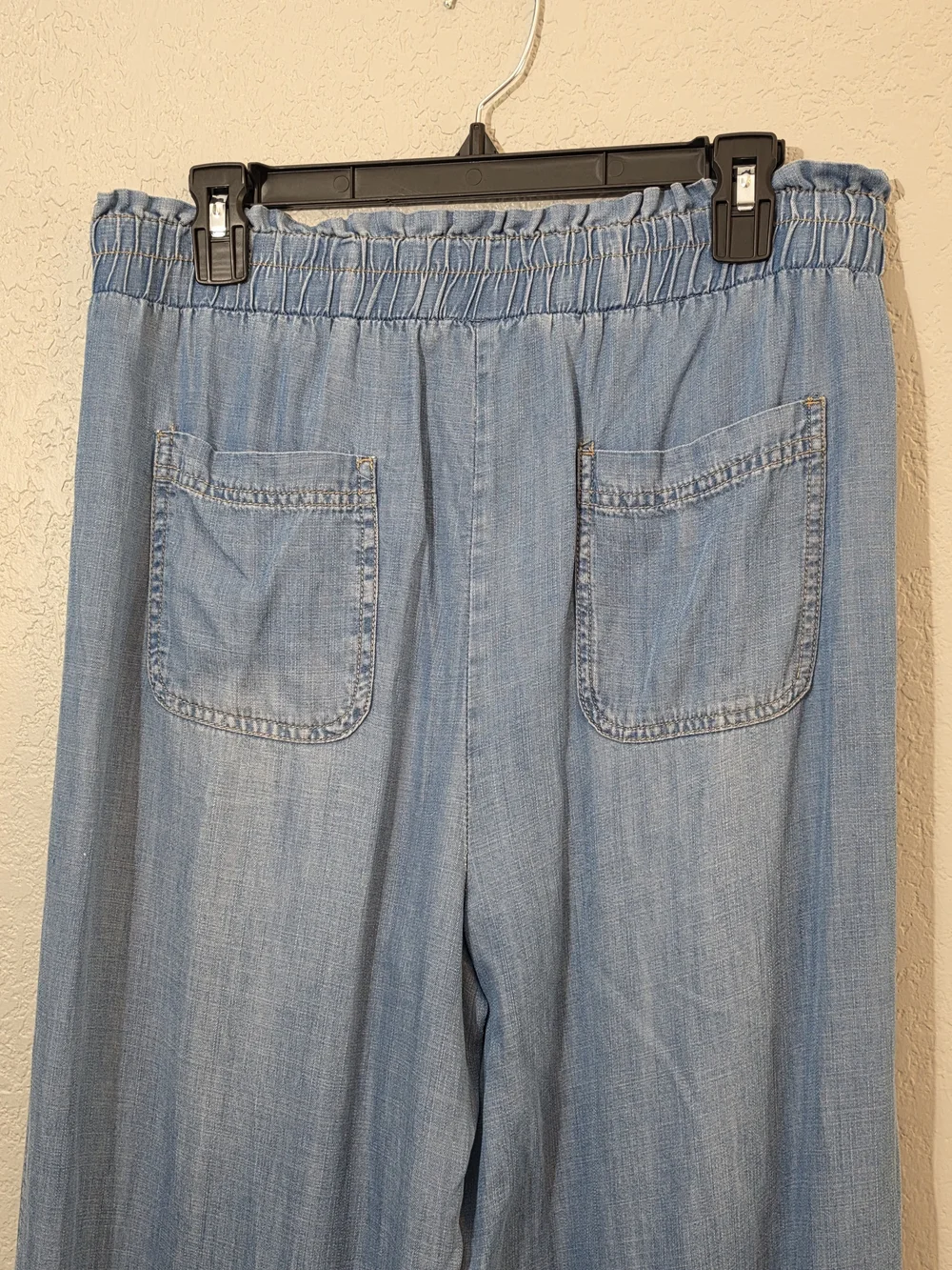 Knox Rose Light Blue Wide-Leg Chambray Jeans Womens Large High Rise - Picture 5 of 7
